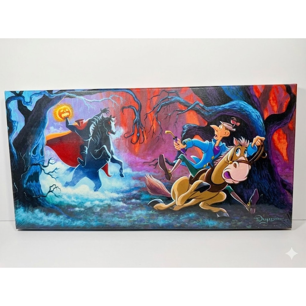 Disney Fine Art "The Witching Hour" Tim Rogerson Canvas Le 1500 Ichabod Crane
